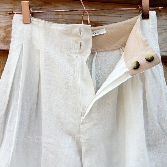Doen Louvre Pants in Salt Size 2 Linen Cotton Trouser NWT White - Picture 6 of 14